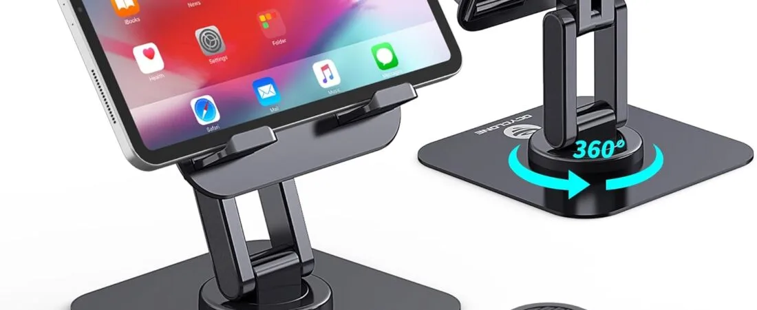OCYCLONE for iPad Stand for Desk, 360 Rotating Adjustable Portable Monitor Tablet Holder Office Accessories Compatible with Kindle 4″ – 15.6″ Tablet iPad PS iPhone 17 Pro Max Stand, Black OCYCLONE for iPad Stand for Desk, 360 Rotating Adjustable Portable Monitor Tablet Holder Office Accessories Compatible with Kindle 4″ – 15.6″ Tablet iPad PS iPhone 17 Pro Max Stand, Black