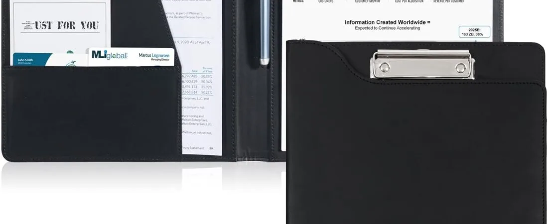 ProCase Clipboard Folder Portfolio, A4 Leather Padfolio Clipboard, Professional Business Portfolio Folder for Interview Resume Office Conference -Black ProCase Clipboard Folder Portfolio, A4 Leather Padfolio Clipboard, Professional Business Portfolio Folder for Interview Resume Office Conference -Black