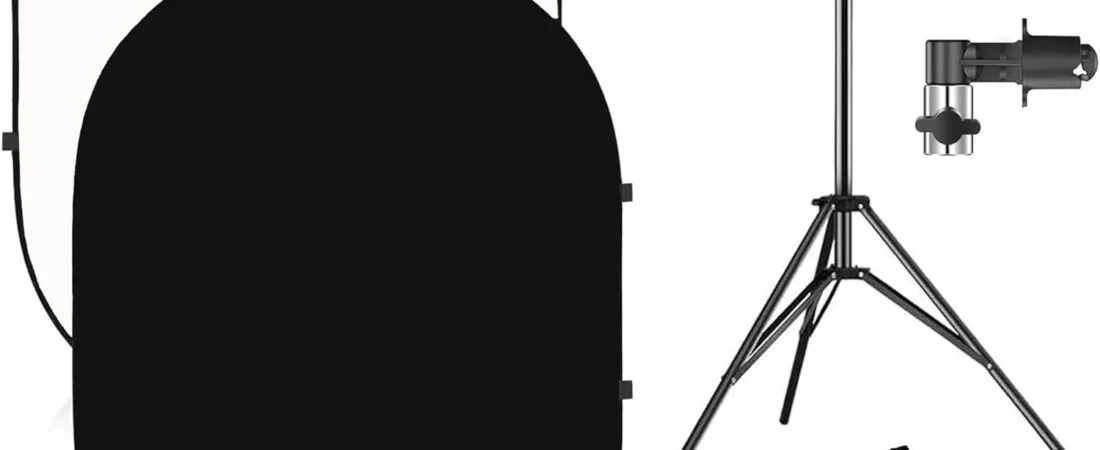 5x7ft/1.5x2m Chromakey Black White Backdrop with 7.8ft/2.4m Stand, 2-in-1 Reversible Collapsible Pop-Up Black White Screen Background Panel for Photography Studio, Live Streaming, Video Shooting 5x7ft/1.5x2m Chromakey Black White Backdrop with 7.8ft/2.4m Stand, 2-in-1 Reversible Collapsible Pop-Up Black White Screen Background Panel for Photography Studio, Live Streaming, Video Shooting