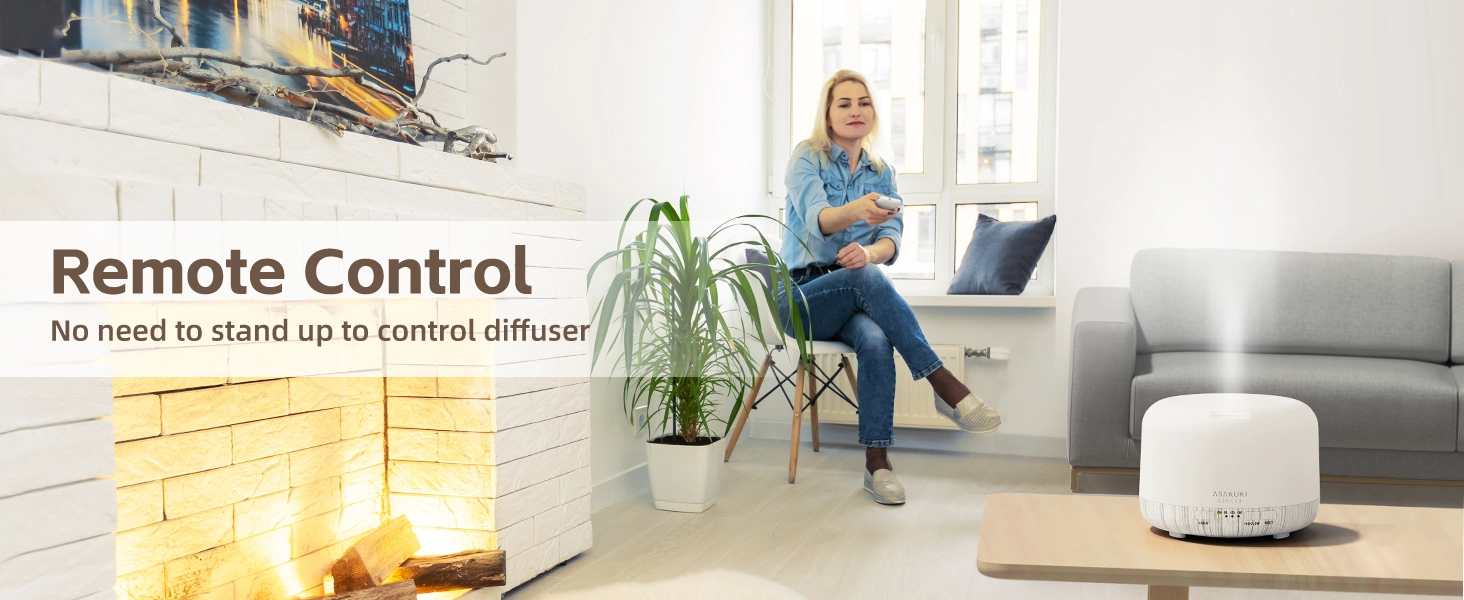 with remote control, no need to stand up the control diffuser