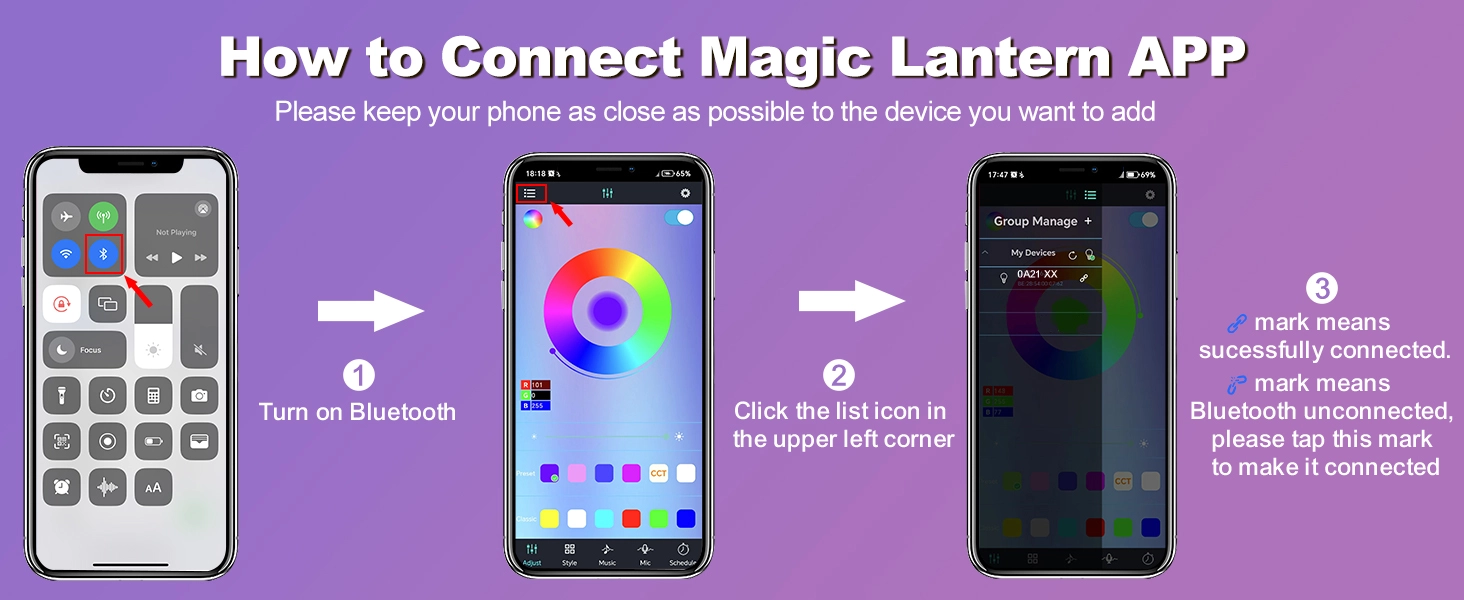 How to Connect Bluetooth Magic Latern APP