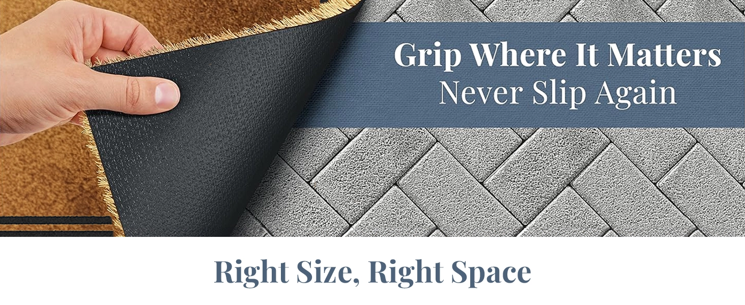 Indoor outdoor welcome mat Slip-proof rubber backing Exterior door mat Made of durable coir