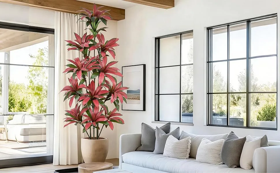 faux plants indoor with planter, fake tree, artificial tree