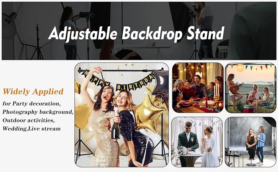 2-in-1 Portable Photo Backdrop Kit with 6x8ft Abstract Background