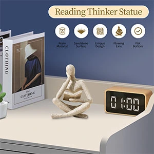 reading statue shelf decor aesthetic