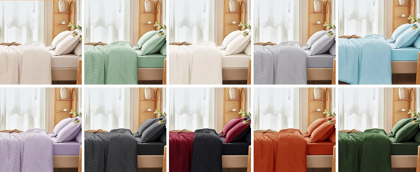 comforter set luxury soft seersucker texture breathable elegant bed in a bag lightweight cozy
