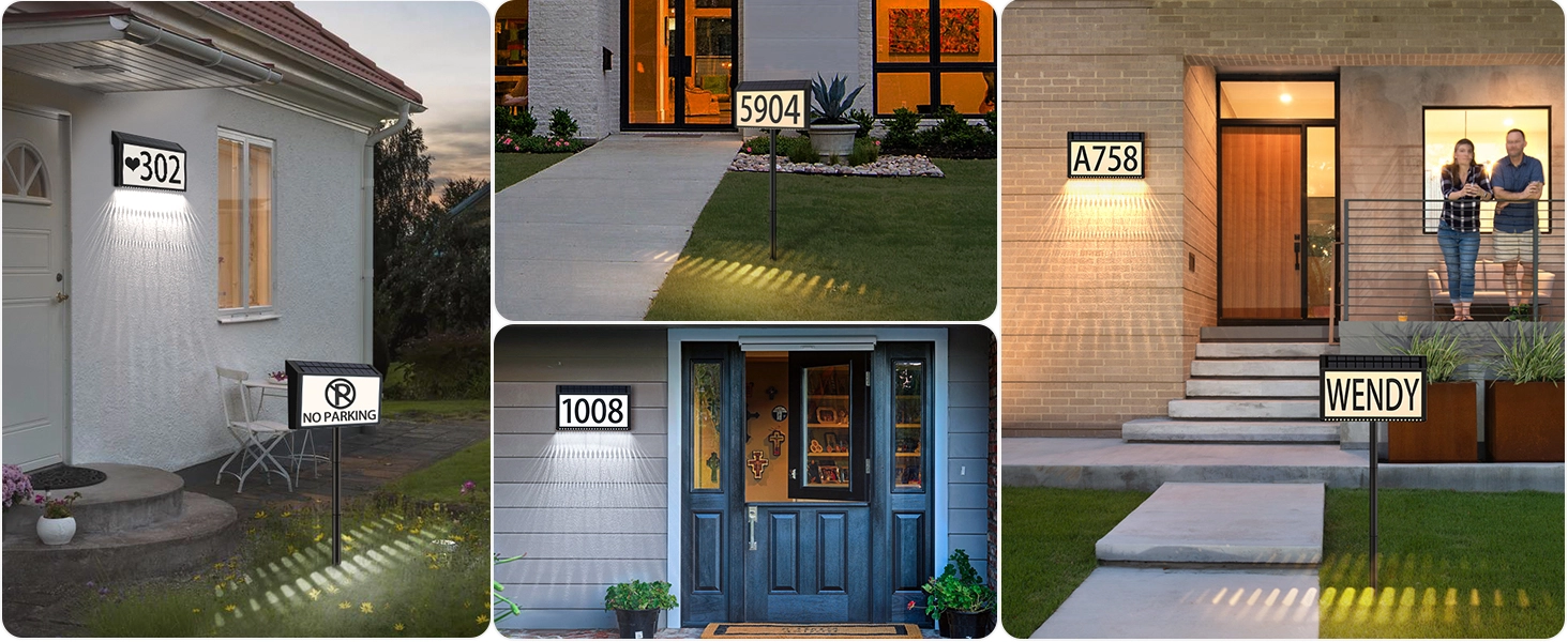solar powered address plaque
