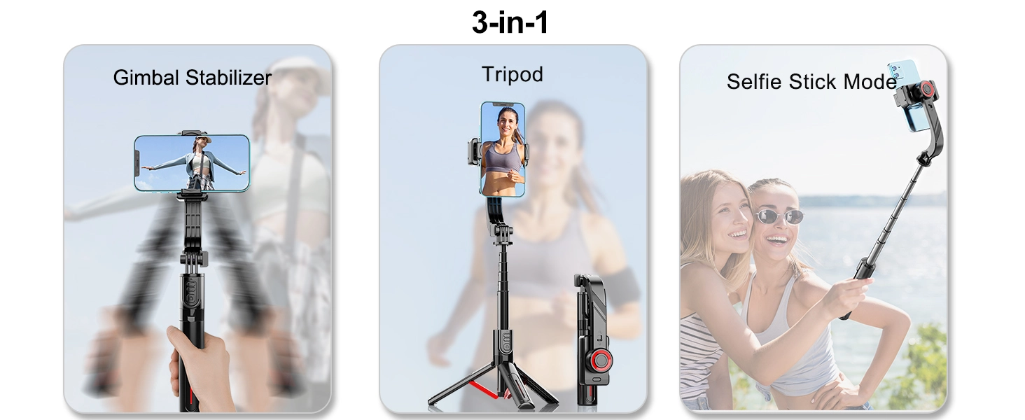 Gimbal Stabilizer for Smartphone ，with Retractable Selfie Stick and Tripod，