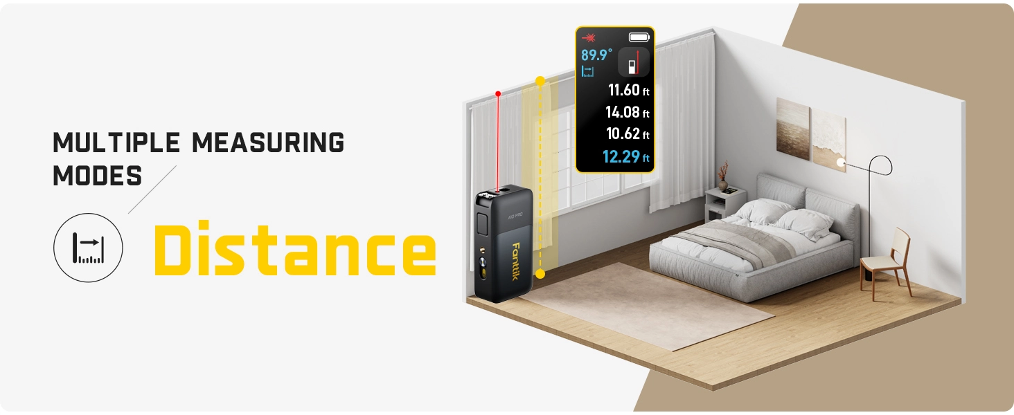 Fanttik A10 Pro 2-in-1 Digital Laser Tape Measure with HD IPS Color Display