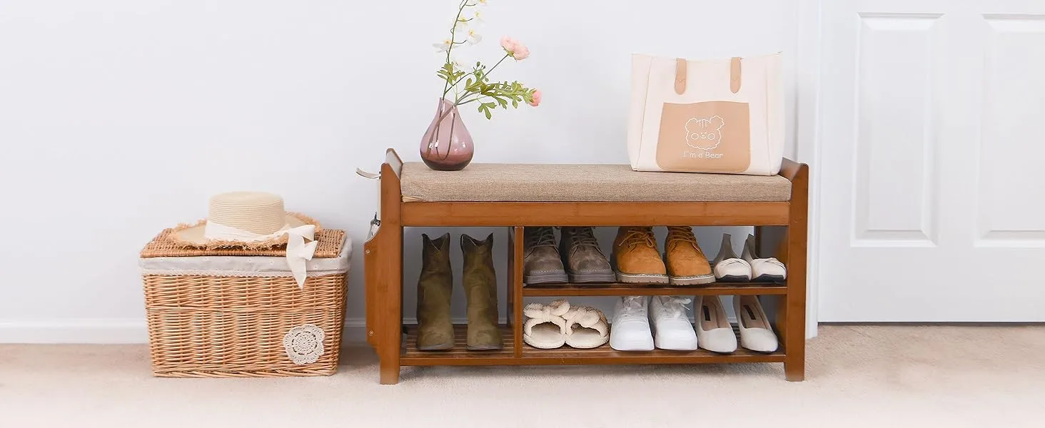 shoe bench in the entryway