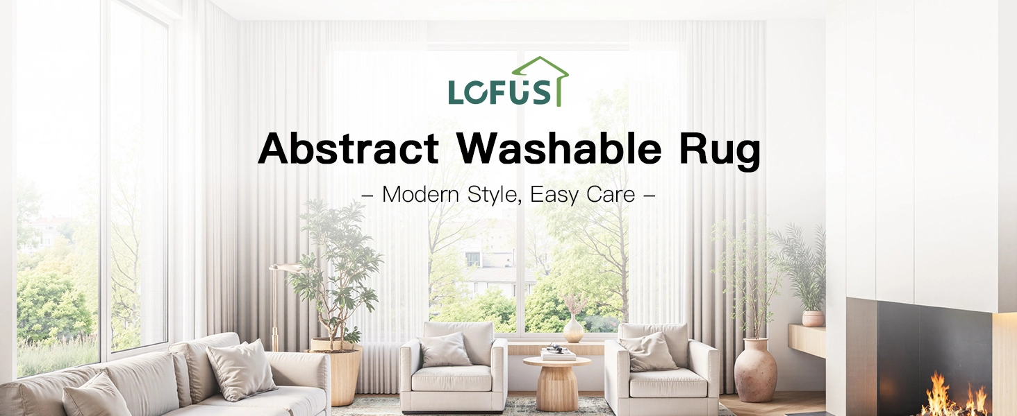 abstract washable rug