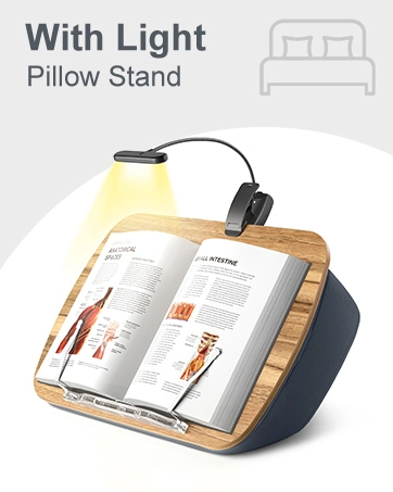 Book Pillow Stand With Reading Light