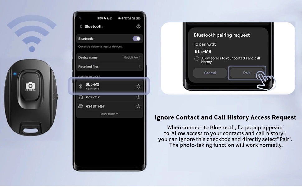 Selfie Button for Photos and Videos
