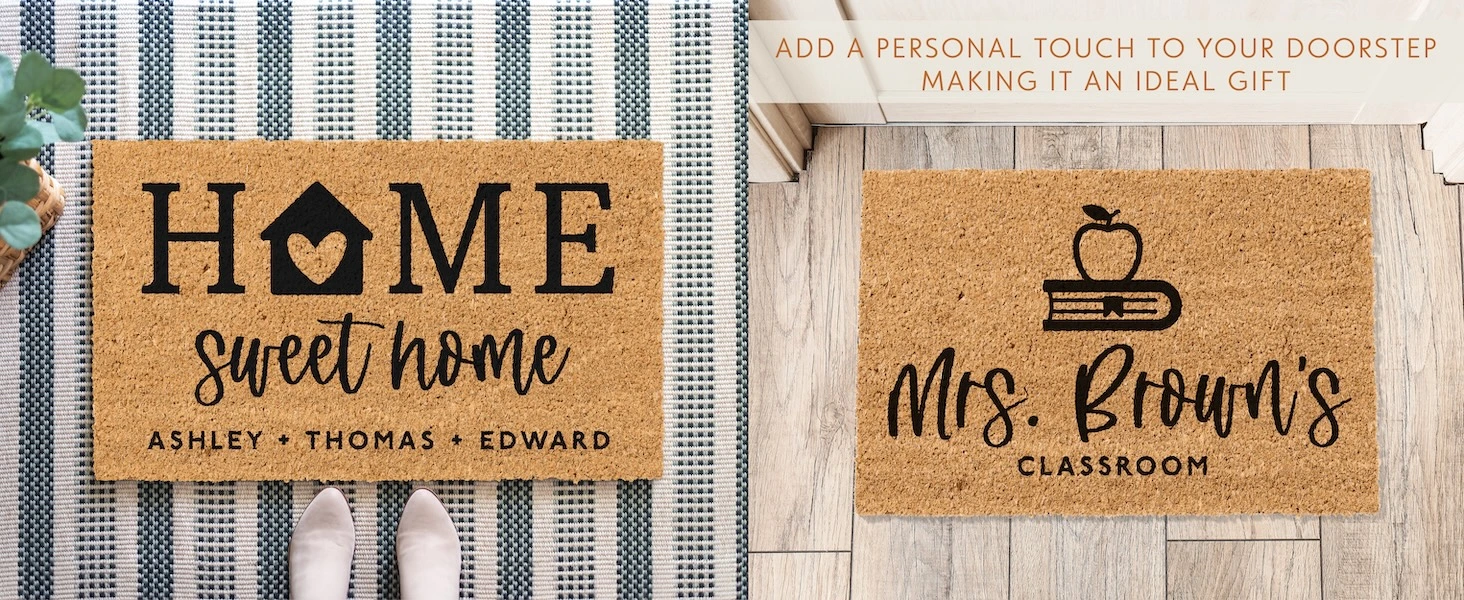 Personalized Front Door Mat Custom Welcome Doormat with Family Name