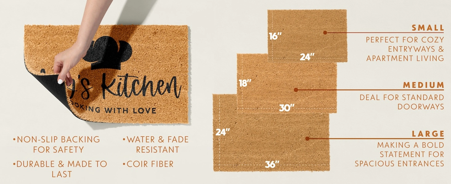 Personalized Front Door Mat Custom Welcome Doormat with Family Name