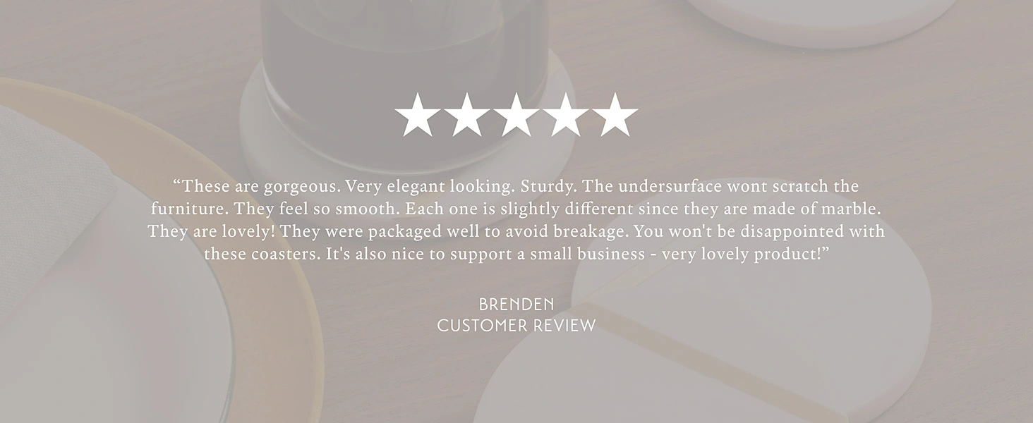 A review from Brenden a verified purchaser of white marble stone coasters