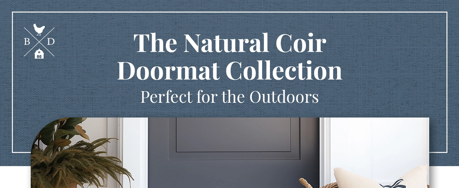 Indoor outdoor welcome mat Slip-proof rubber backing Exterior door mat Made of durable coir