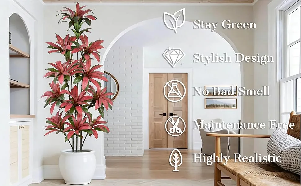 dracaena artificial plant, fake tall plants,faux plants indoor
