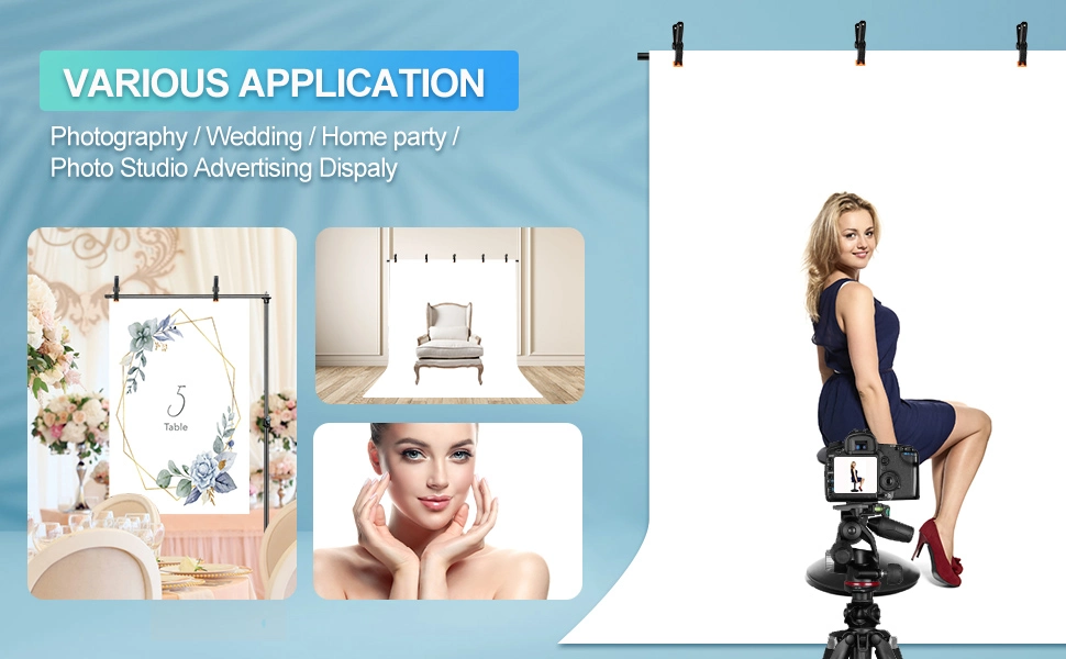 5 x 6.5FT Portable White Screen Backdrop Stand Kit