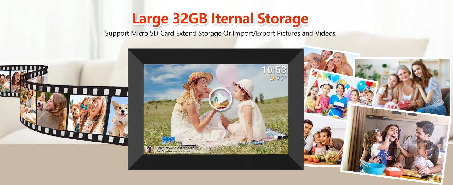 FRAMEO 10.1 Inch Smart WiFi Digital Photo Frame Digital Picture Frame