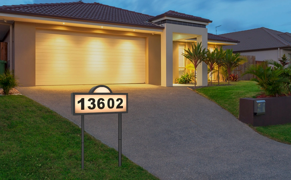 solar address sign for yard
