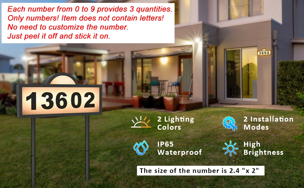solar address sign for yard