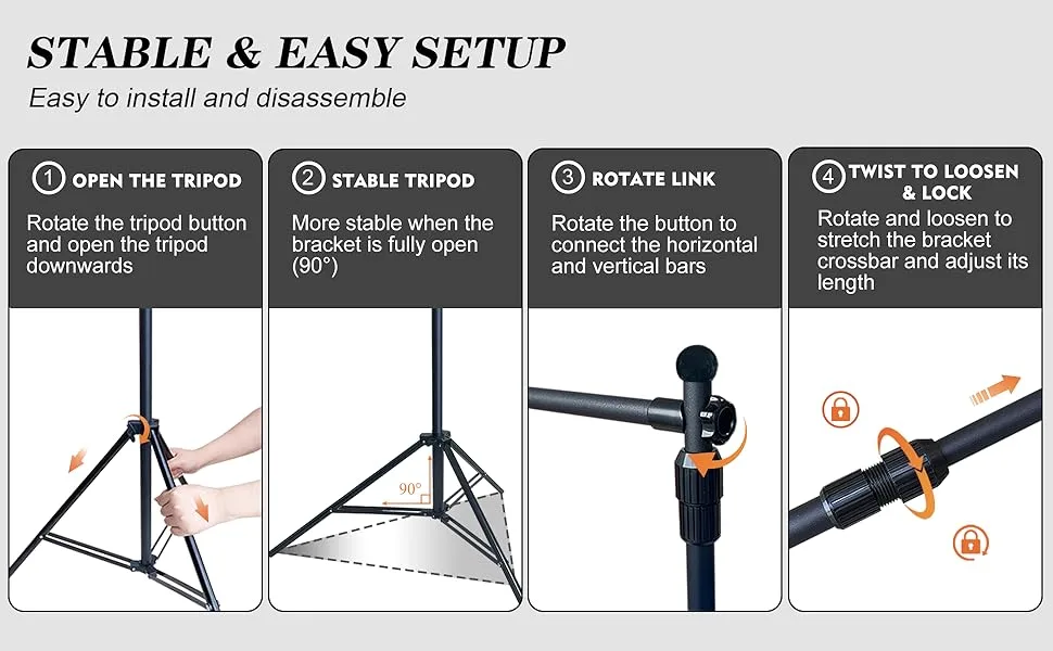 Portable Photography Backdrop Stand Kit