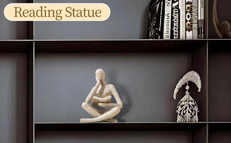 Reading room decor Thinker statue