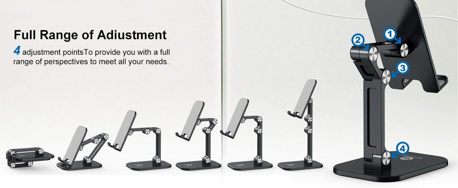 Adjustable Height and Angle Phone Stand for Desk