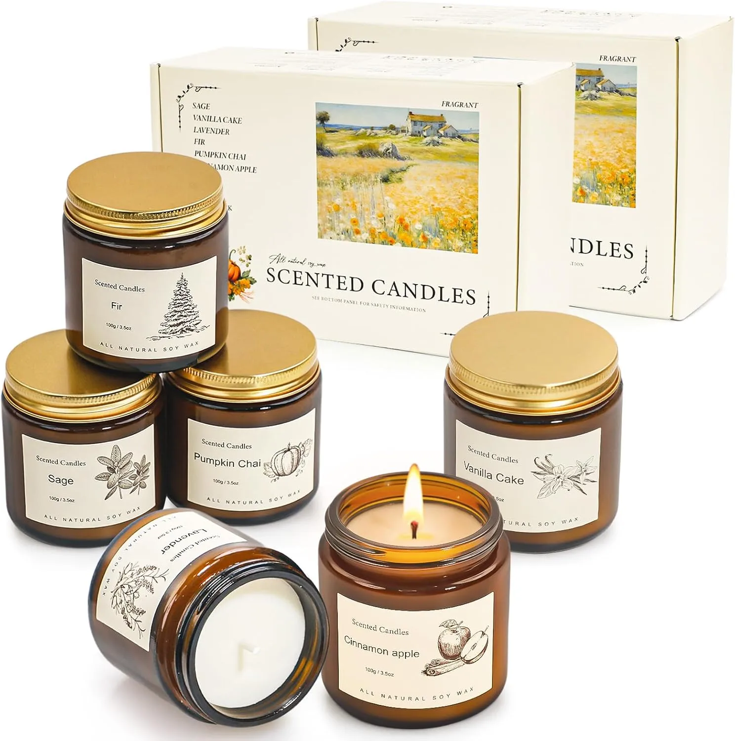 12 Pack Candles for Home Scented,Long Lasting Soy Candles for Home,Holiday Scented Candle Gift Set with Cinnamon Apple,Pumpkin Chai&Vanilla,Natural Aromatherapy Candles,Gifts for Women 12 Pack Candles for Home Scented,Long Lasting Soy Candles for Home,Holiday Scented Candle Gift Set with Cinnamon Apple,Pumpkin Chai&Vanilla,Natural Aromatherapy Candles,Gifts for Women