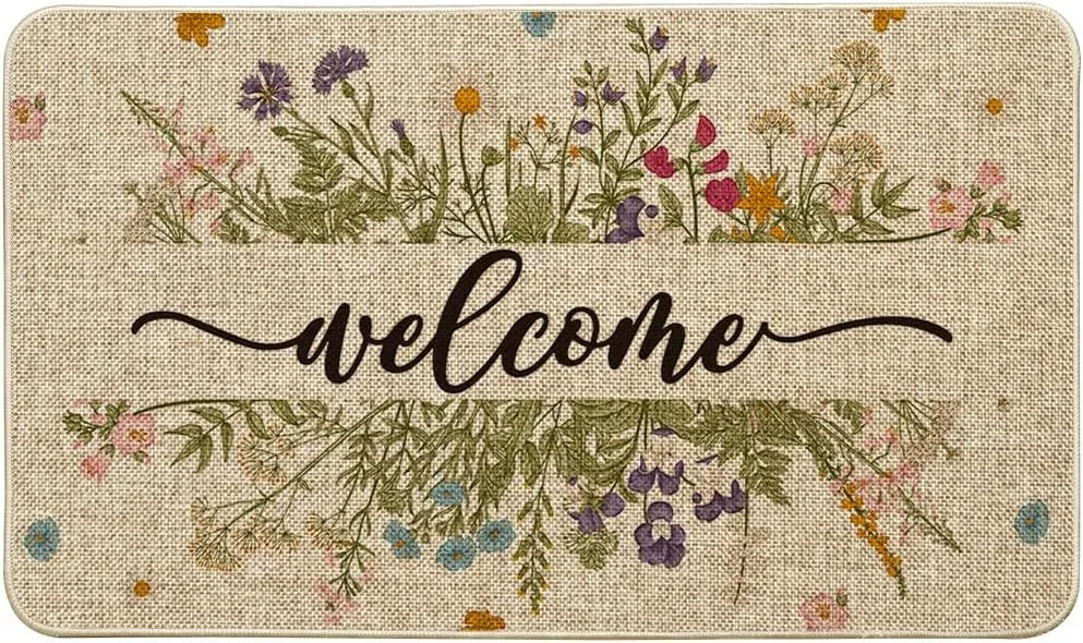 Artoid Mode Wild Flowers Welcome Spring Doormat,Home Decor Door Mat Low-Profile Switch Rug Floor Mat for Indoor Outdoor 17×29 Inch Artoid Mode Wild Flowers Welcome Spring Doormat,Home Decor Door Mat Low-Profile Switch Rug Floor Mat for Indoor Outdoor 17×29 Inch