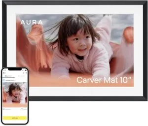 Aura Digital Picture Frame - 10.1" HD Mat Display | Wirecutter's Best Digital Frame for Gifting | Text Photos Directly to Your Frame from Anywhere | Quick & Easy Setup Over WiFi - Free App | No Fees
