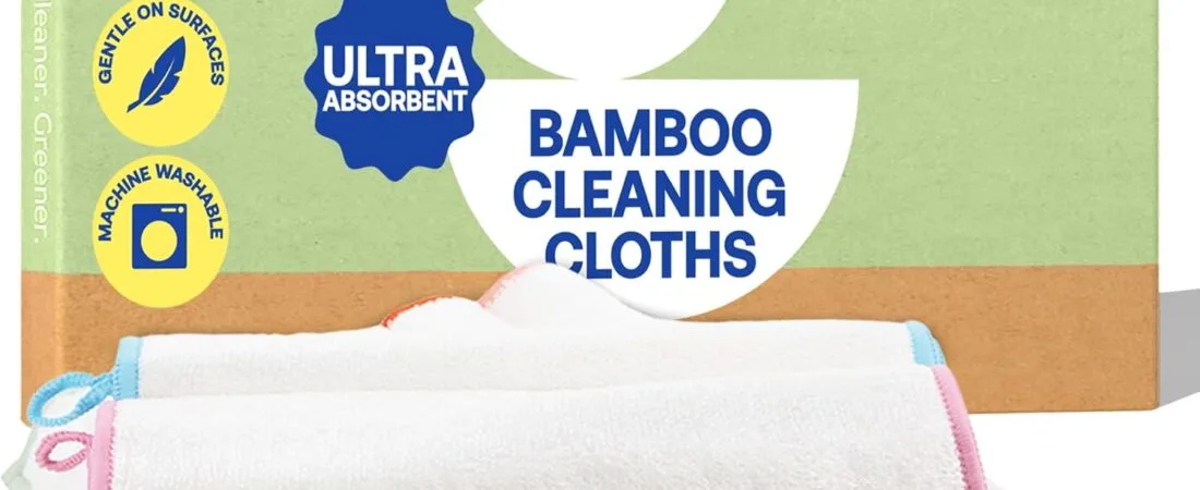 Fab Tab Viscose Made from Bamboo Cleaning Cloths Ultra Absorbent, Reusable Kitchen Cloths, Quick Drying, Non-Scratch, Color Coded Cleaning Cloths, Includes Coconut Sponge, Multicolor, 7-Pack