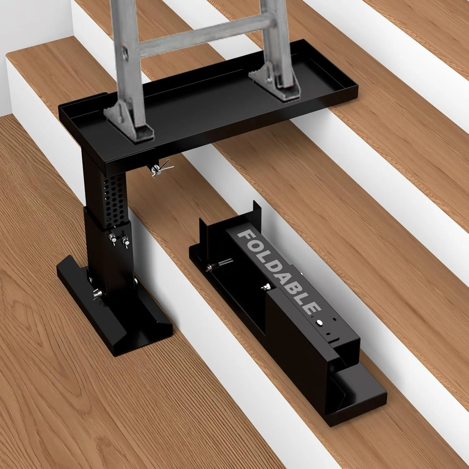 Foldable Heavy Duty Ladder Extender LA1-Adjustable Height 9.13″-15″, Ladder Leveler for Stair-Ladder Aide-Ladder Leveler for Extension Ladders with 20×7.5″ Platform-Non-Slip Mat-Holds up to 880lbs