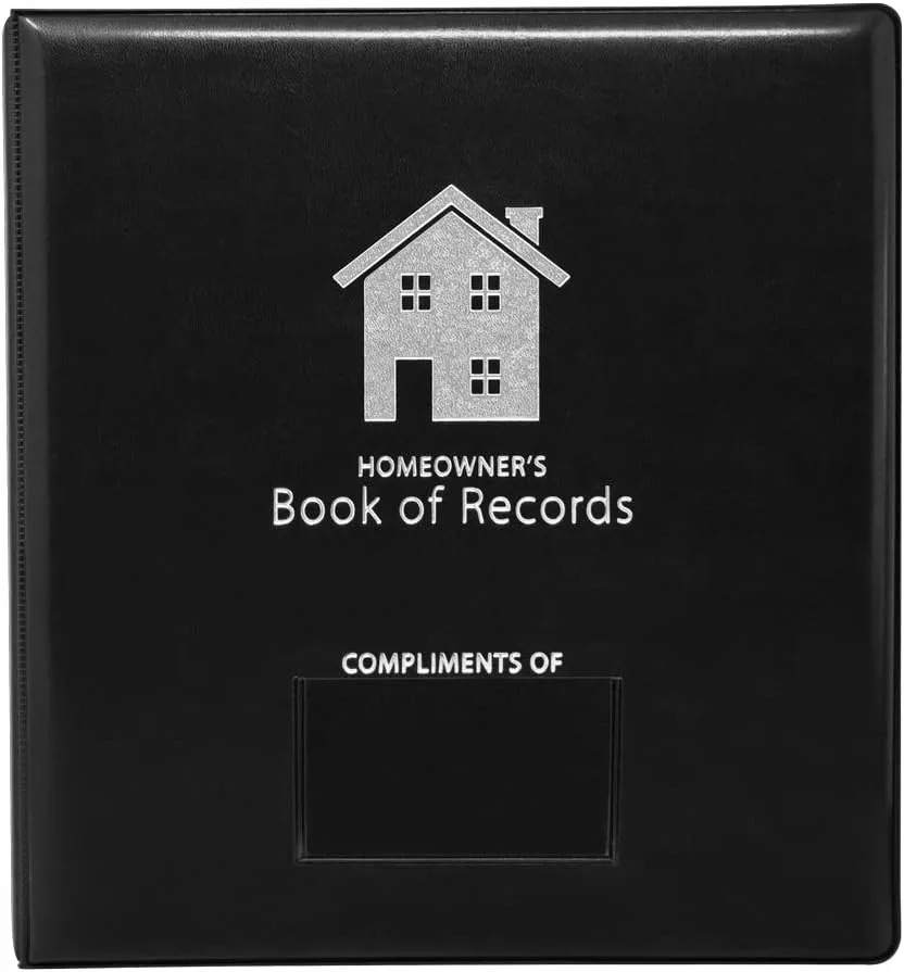 Homeowner’s Book of Records Binder, Organize Household Receipts and Home Repair Record Keeping (Black) Homeowner’s Book of Records Binder, Organize Household Receipts and Home Repair Record Keeping (Black)