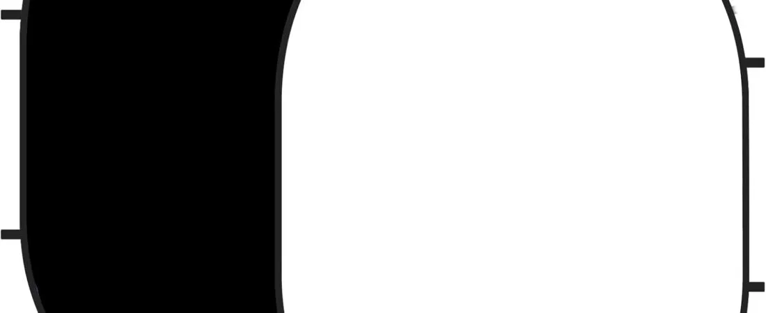 Kate 5×6.5ft(1.5x2m) Collapsible Backdrop White Black Twist Flex Folding Pop up Backgrounds for Photoshoot, Headshots Photo, Video Calls