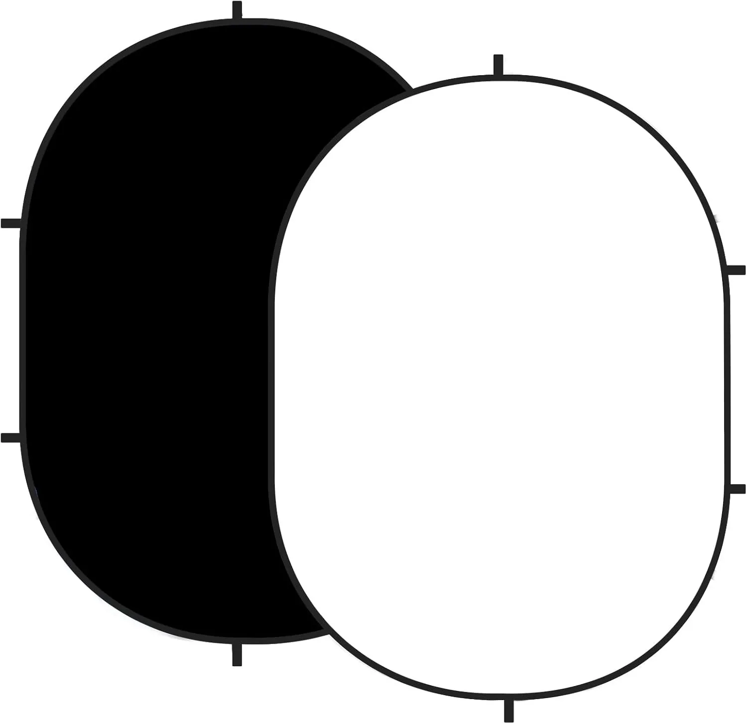 Kate 5×6.5ft(1.5x2m) Collapsible Backdrop White Black Twist Flex Folding Pop up Backgrounds for Photoshoot, Headshots Photo, Video Calls