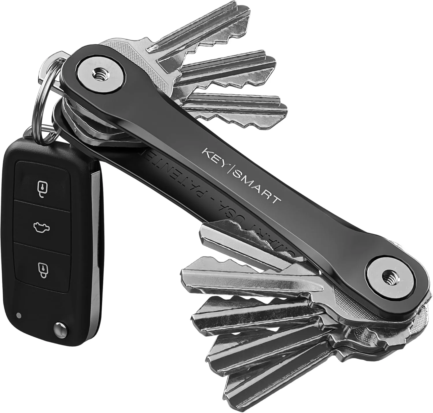 KeySmart Flex – Key Holder for Keychain-Compact Key Organizer for Key Chain, Minimalist Clutter-Free, Up to 8 Keys