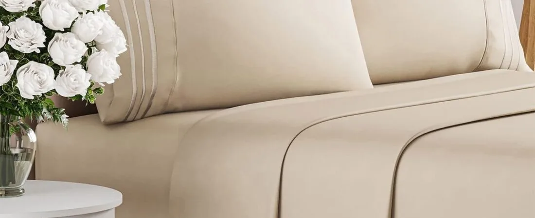 King Size 4 Piece Sheet Set – Comfy Breathable & Cooling Bed Sheets Set – Hotel Luxury Bedding for Women, Men, Kids, Teens, Boys & Girls – Deep Pockets, Ultra-Soft and Wrinkle Free – Oeko-Tex – Wheat