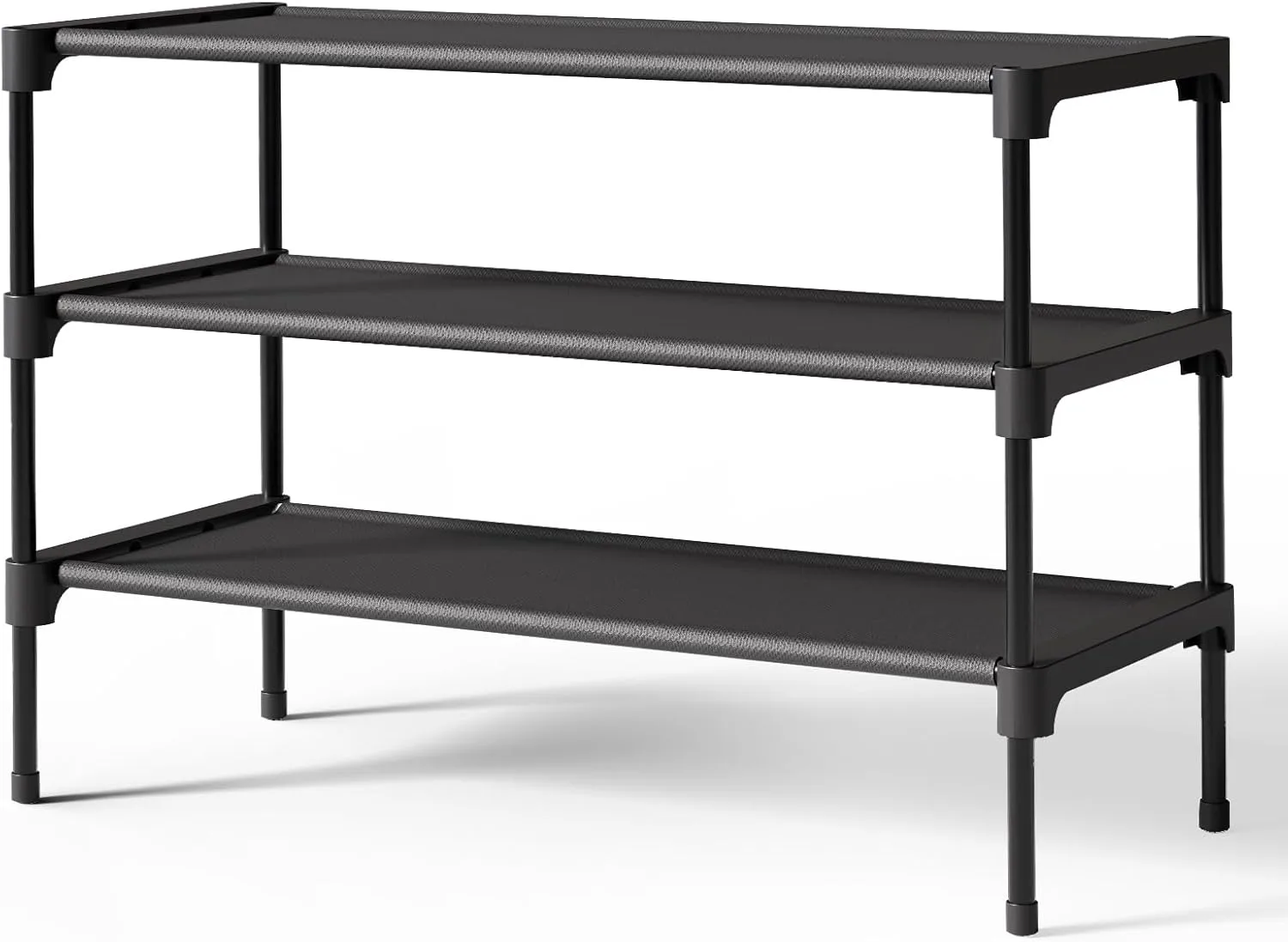 Kitsure Shoe Rack – Non-Woven Shoe Rack Shelf, Shoe Organizer for Closet, Entryway, Garage & Corridor, Stackable Shoe Shelves, 27.5″ Wide – 3 Tier, Black Kitsure Shoe Rack – Non-Woven Shoe Rack Shelf, Shoe Organizer for Closet, Entryway, Garage & Corridor, Stackable Shoe Shelves, 27.5″ Wide – 3 Tier, Black