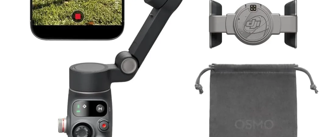Osmo Mobile 8 Gimbal Stabilizer for Phone, Native Tracking with Audio & Lighting, 360° Pan Rotation, Built-in Extension Rod & Tripod, 10h Battery, Extension Rod, Robust 3-Axis Stabilization