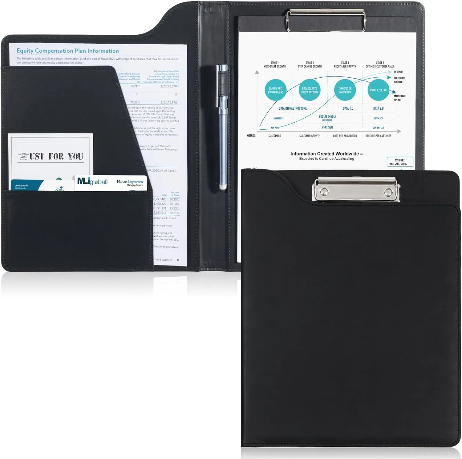ProCase Clipboard Folder Portfolio, A4 Leather Padfolio Clipboard, Professional Business Portfolio Folder for Interview Resume Office Conference -Black ProCase Clipboard Folder Portfolio, A4 Leather Padfolio Clipboard, Professional Business Portfolio Folder for Interview Resume Office Conference -Black