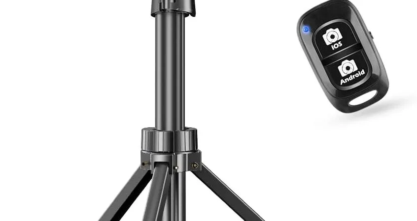 SENSYNE 62″ Phone Tripod & Selfie Stick, Extendable Cell Phone Tripod Stand with Wireless Remote and Phone Holder, Compatible with iPhone Android Phone, Camera