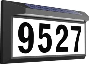 Solar Address Sign, Lighted Address Plaque Outdoor Waterproof, Illuminated Address Numbers, House Numbers for Outside