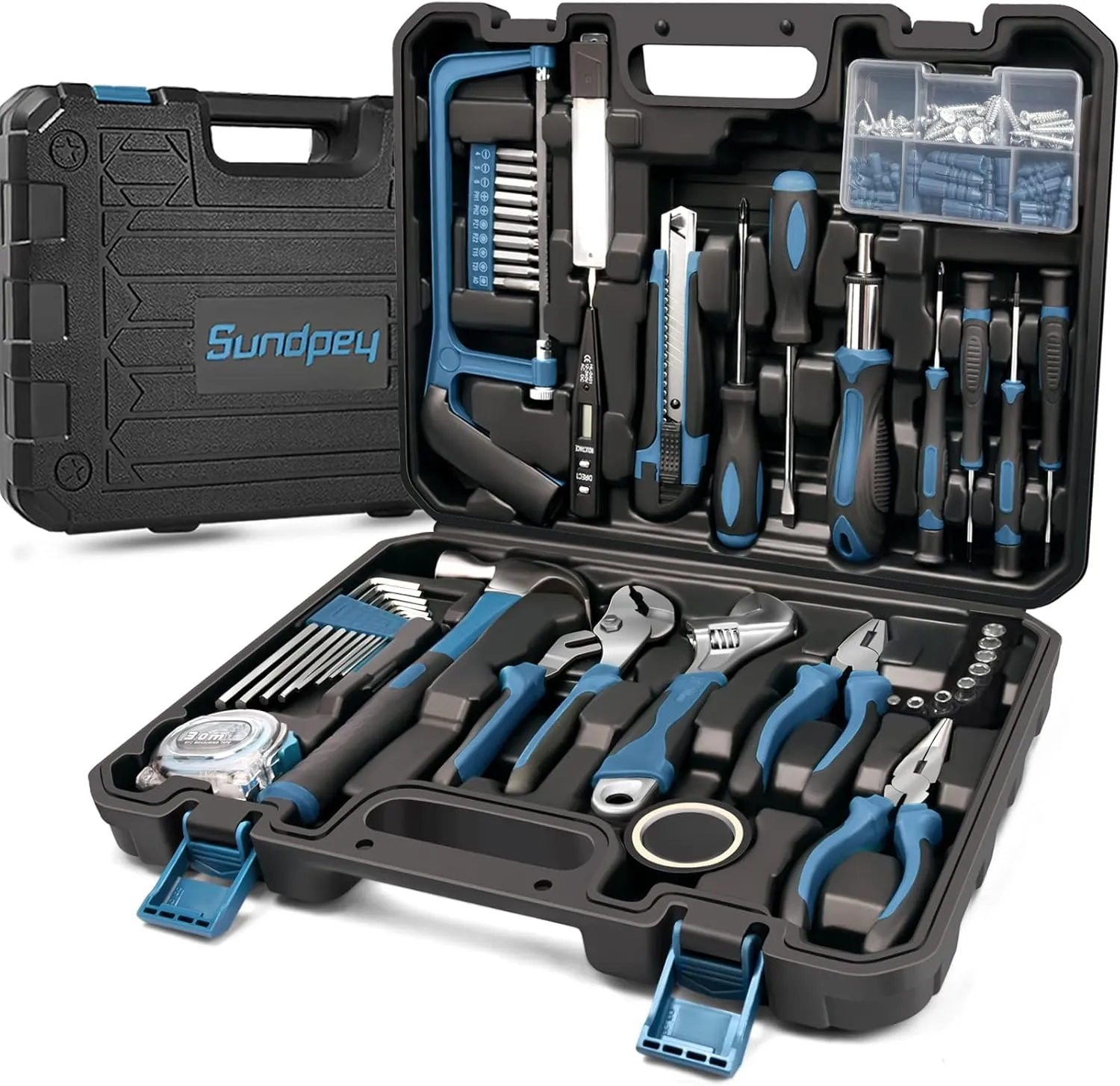 Sundpey Home Tool Kit 148-Pcs – Household Basic portable Hand Repair Tool Set with Case & Ratcheting Screwdriver & Hex Key & Pliers & Wrench & Voltage Tester & Water Pump Plier for Men Women Sundpey Home Tool Kit 148-Pcs – Household Basic portable Hand Repair Tool Set with Case & Ratcheting Screwdriver & Hex Key & Pliers & Wrench & Voltage Tester & Water Pump Plier for Men Women