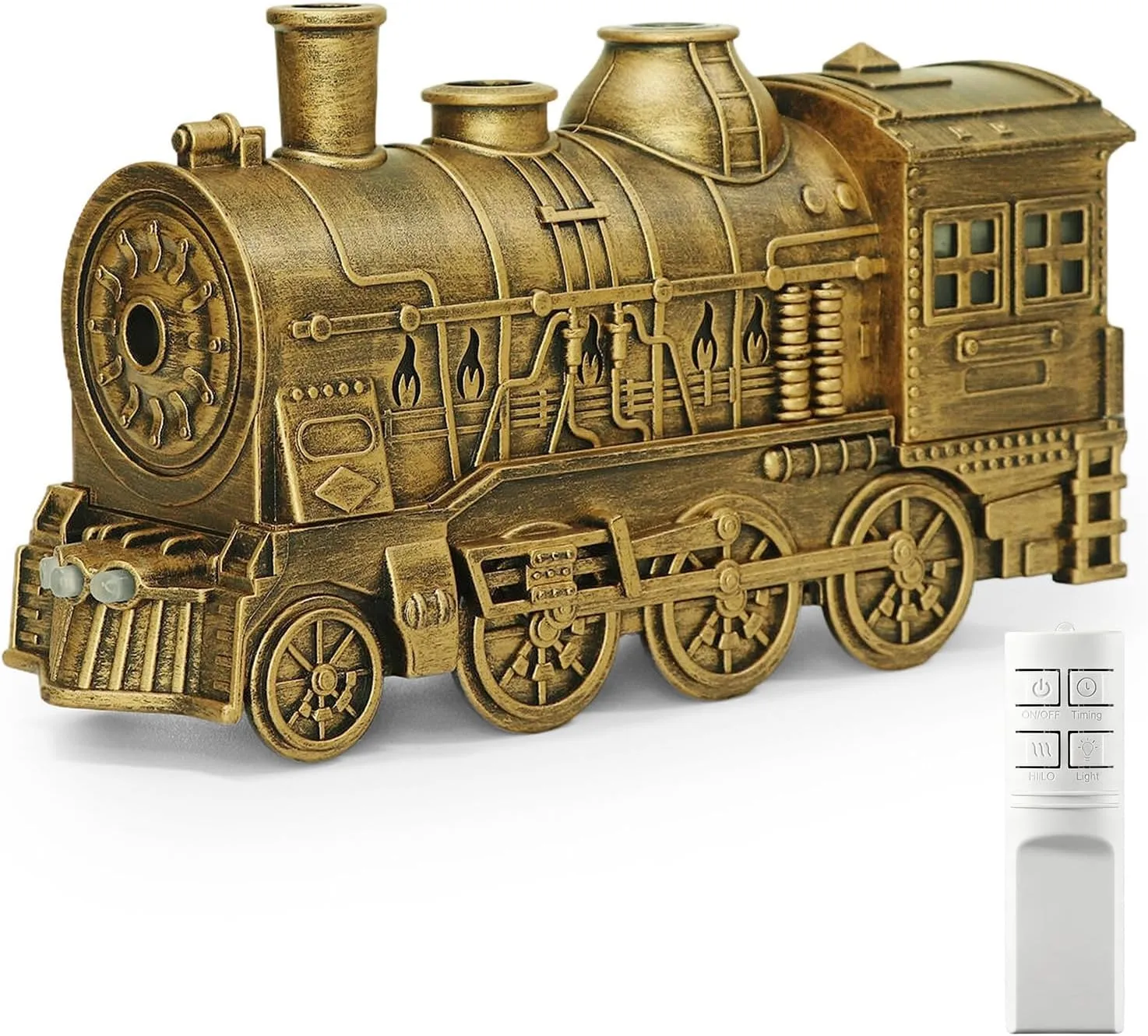 Train Diffuser 300ML Essential Oil Diffuser Cool Mist Humidifier Aroma Diffuser,2 Color Light 2 Mist Modes,3-in-1 Vintage Steam Train Diffuser Humidifier with Remote Control,Home Decor & Gift (Copper)