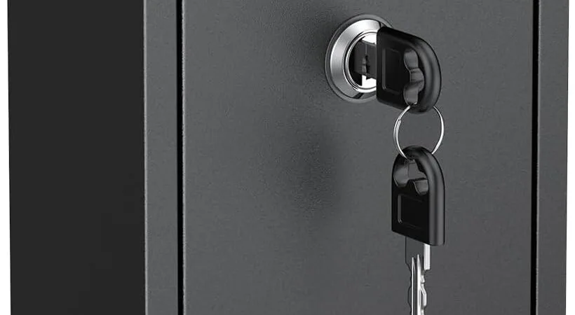 Uniclife Money Box for Cash, Wall Mount Mailboxes for Outside, Locking Mail Box Magnetic Label Holder, Key Drop Box, Cash Box with Lock, Metal Donation Box, Suggestion Box for Home, Office & Shop