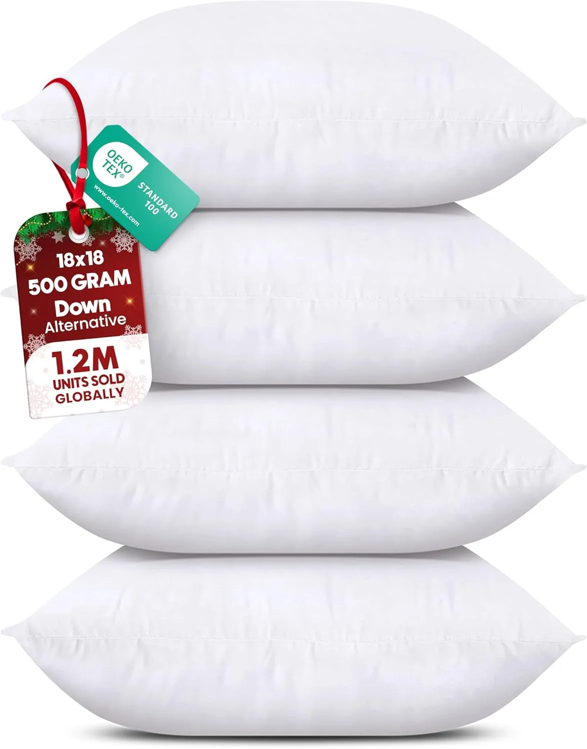Utopia Bedding Throw Pillows (Set of 4, White) – 18 x 18 Inches Down Alternative Pillows for Bed, Sofa, and Couch – Fluffy Decorative Stuffer Pillow for Indoors & Outdoors Utopia Bedding Throw Pillows (Set of 4, White) – 18 x 18 Inches Down Alternative Pillows for Bed, Sofa, and Couch – Fluffy Decorative Stuffer Pillow for Indoors & Outdoors