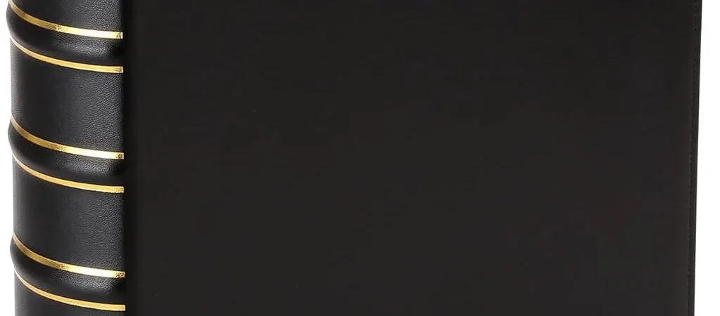 Vintage Hardback 3 Ring Binder 1.5 Inch, Professional Leather Binder 3 Ring, Three Ring Binders Fits 8.5 x 11, D Ring Binders for Photo Album, Home, School and Office Supplies- Black