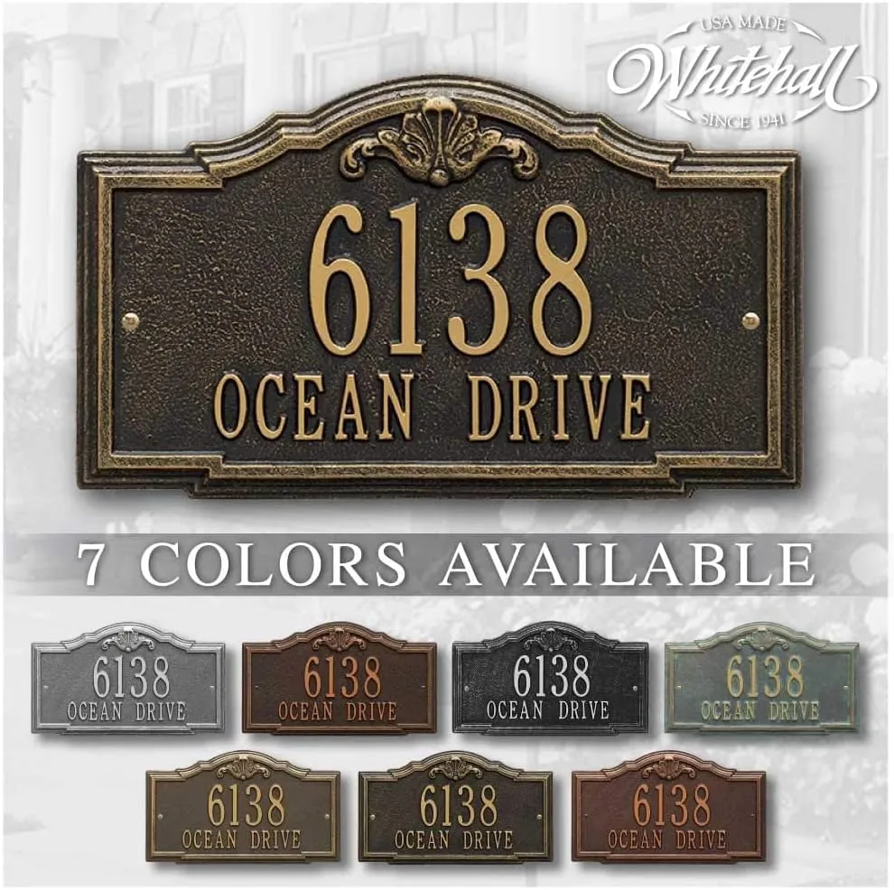 Whitehall™ Personalized Cast Metal Address plaque -THE GATEWOOD Plaque. Made in the USA. BEWARE OF IMPORT IMITATIONS. Display your address and street name. Whitehall™ Personalized Cast Metal Address plaque -THE GATEWOOD Plaque. Made in the USA. BEWARE OF IMPORT IMITATIONS. Display your address and street name.